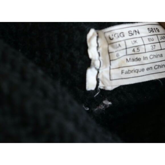 UGG Boots Womens 6 Australia Black Classic Cardy Knit Tall Sweater Shoes - Picture 8 of 8